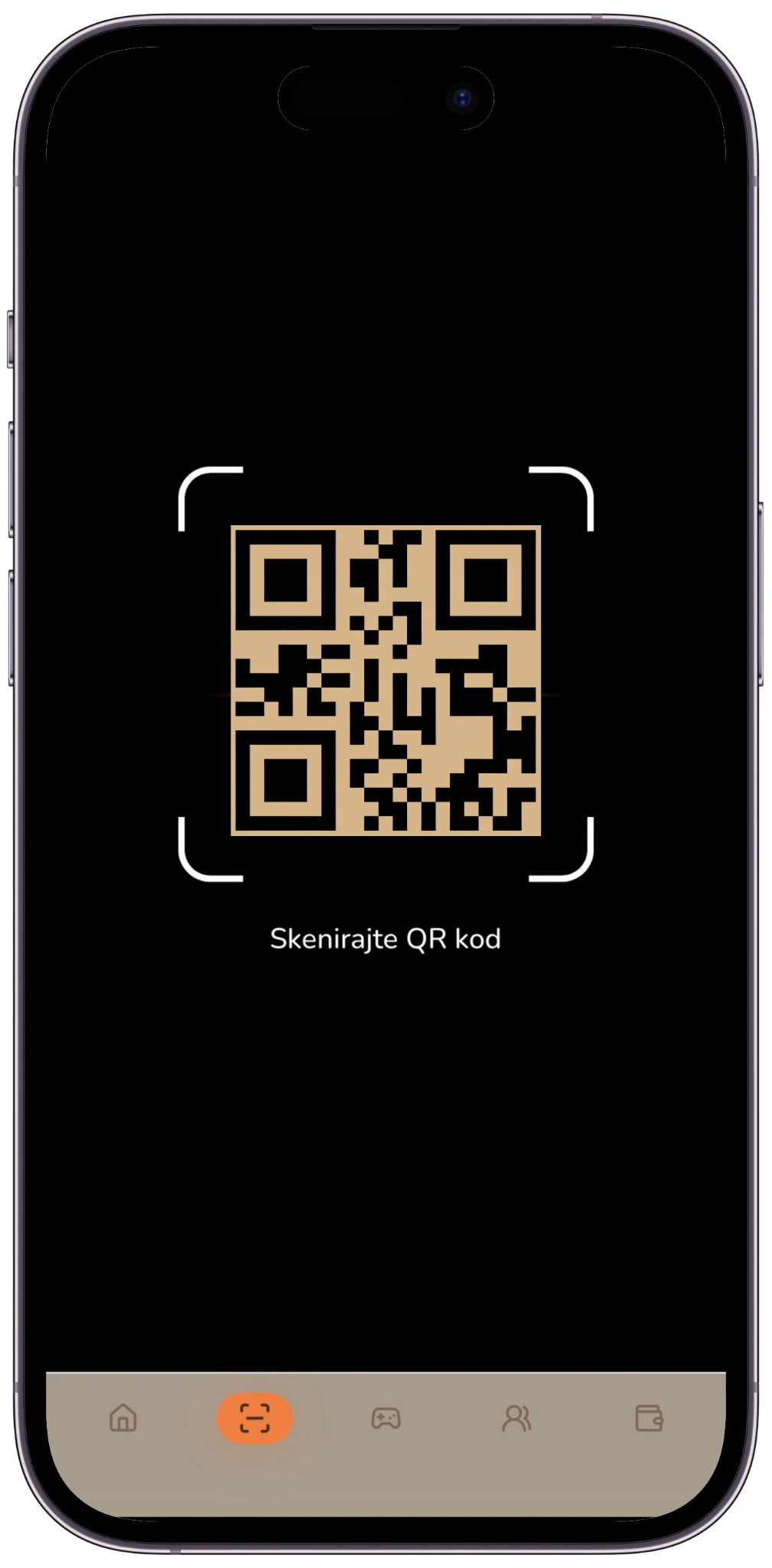 QR kod za aktivaciju igre na stolu u Pustinja klubu